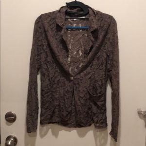 Original Italian design. Taupe lace jacket.